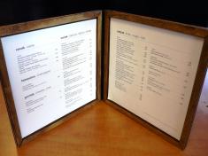 Carta menu format cadres en bois